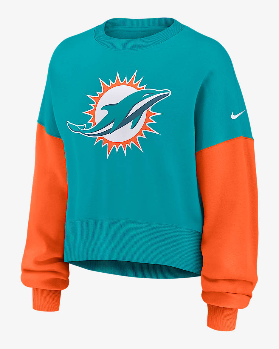 【US限定】Mitchell&Ness Miami Dolphins Crewneck Sweat Teal Miami Dolphins Mitchell & Ness All Over Print Crew
